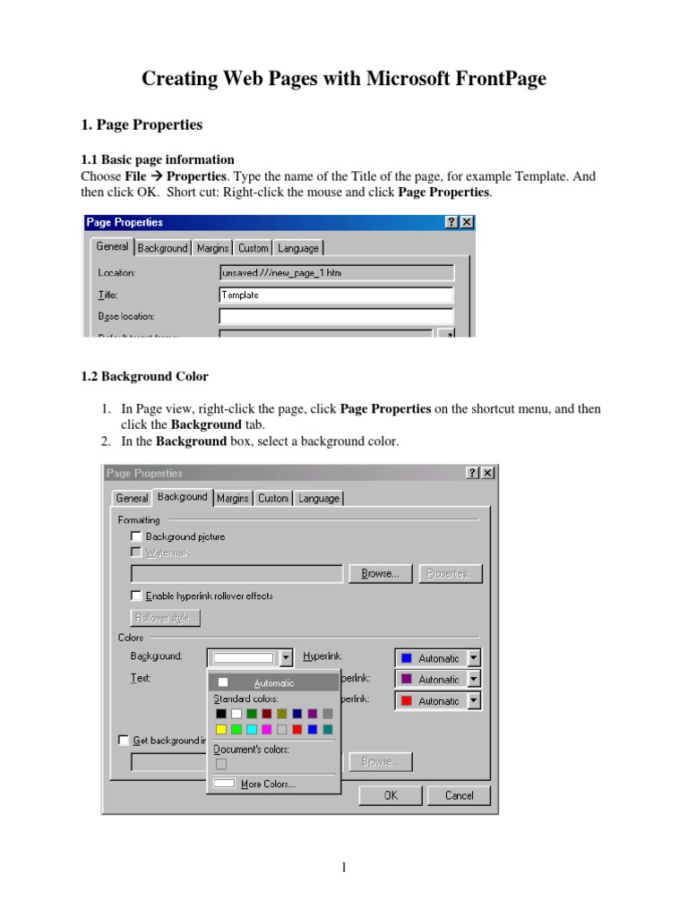 Creating Interactive and Stylish Web Pages with Microsoft FrontPage: A ...