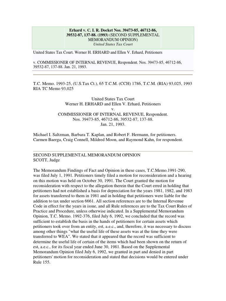Erhard V C I R Docket Nos 39473 85 46712 86 39532 87 137 88 1993