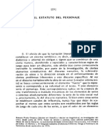 El Estatuto Del Personaje. Renato Prada