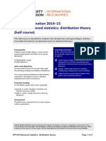 Course Information 2014-15 ST3133 Advanced Statistics: Distribution Theory (Half Course)
