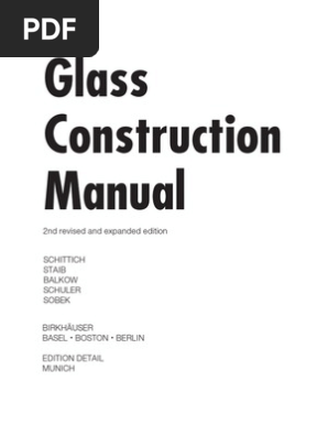 Glass Comstruction Manual－建築ガラスのディテール Glass Construction Manual Full | PDF | Window | Glasses