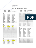 Regular and Irregular Verbs Past Tense Forms