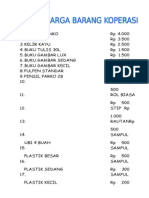 Daftar Harga Barang Koperasi