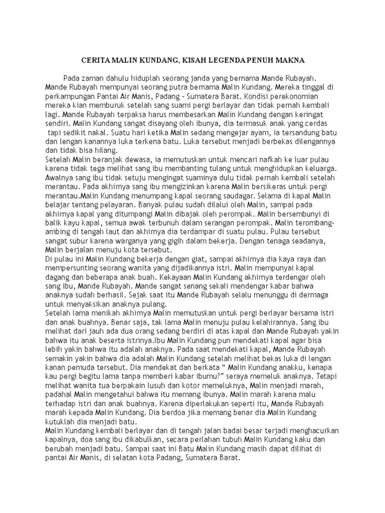 Cerita Rakyat Malin Kundang