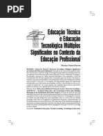 Educação Técnica e Educação Tecnológica Múltiplos Significados no Contexto da Educação Profissional