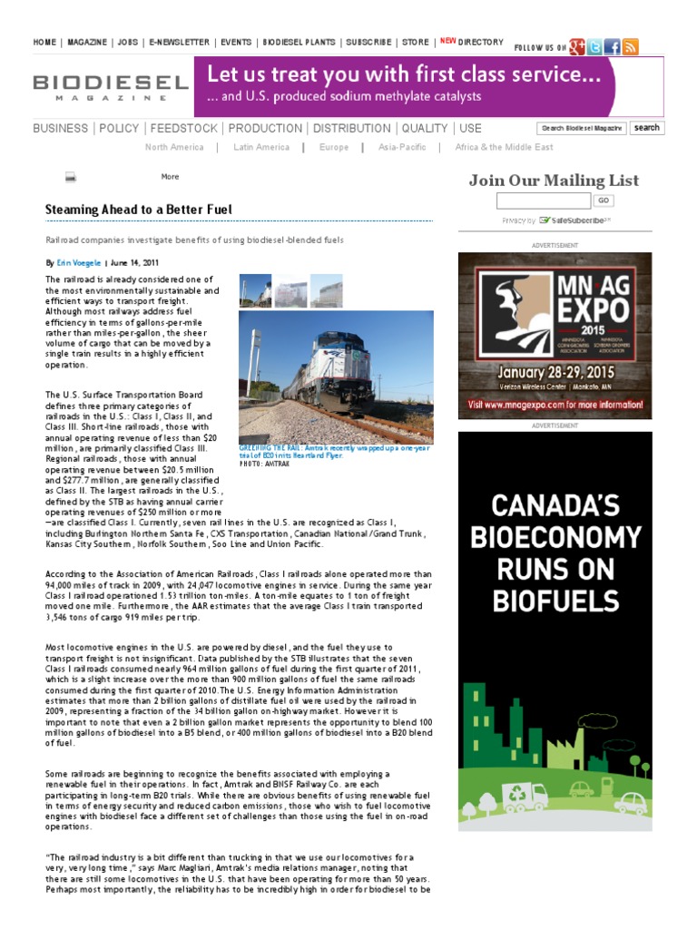 Biodiesel Magazine The Latest News And Data About Biodiesel