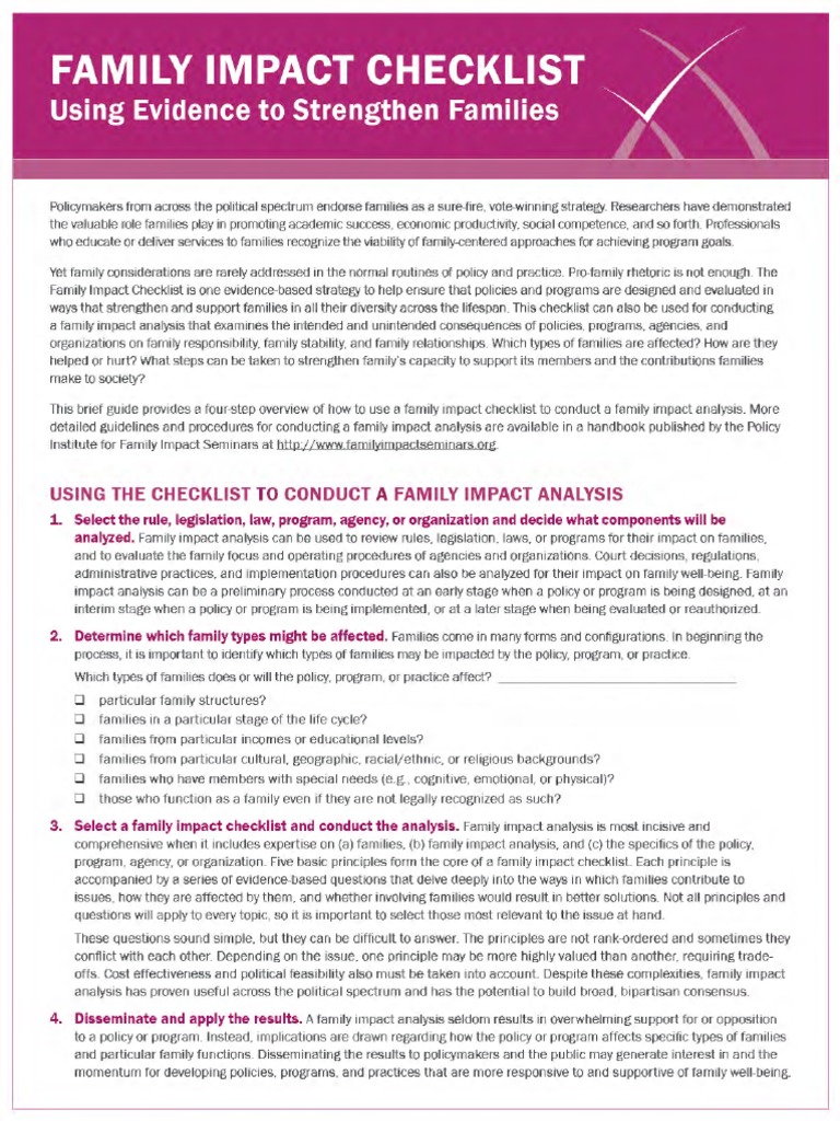 Family Impact Analysis Guide | PDF | Adoption | Family