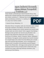 Perkembangan Industri Keramik Dinoyo Malang Dalam Perspektif Marketing Tourism 3