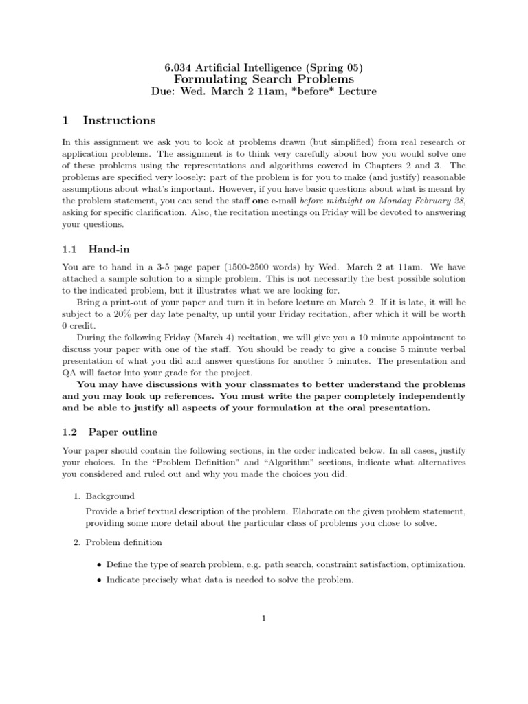 AI Search Problem Assignment Guide | PDF | Proteins | Mathematical ...
