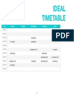 Ideal Timetable: Start Time Time Blocks