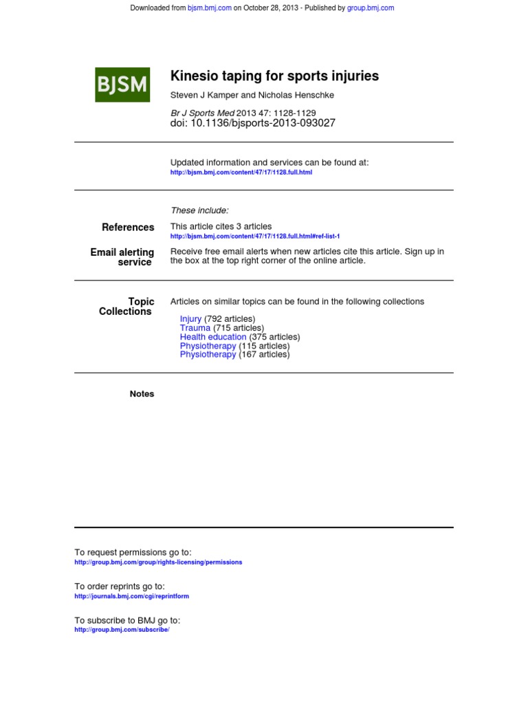 Kinesio Taping For Sports Injuries Doi 10.1136/bjsports2013093027