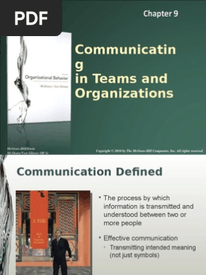 Organizational Behavior Chapter 9 Nonverbal Communication
