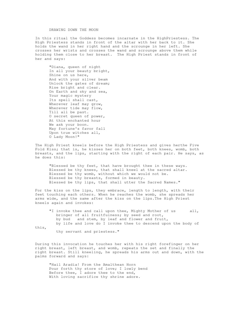 Drawing Down The Moon in This Ritual PDF Religious Behaviour And Experience Rituals