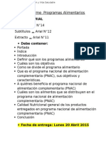 Informe de Programas Alimentarios