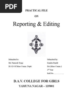 Reporting & Editing: D.A.V. College For Girls