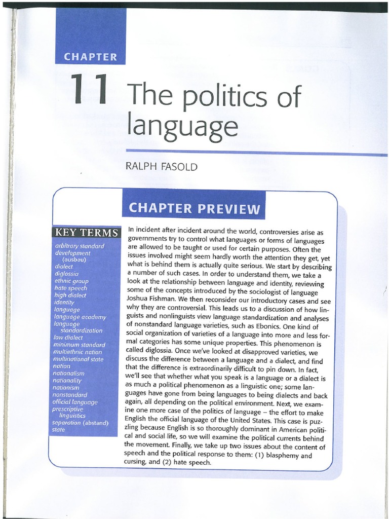 Chapter 11 - The Politics of Language | PDF