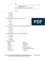 CBSE Worksheet-45 Class - VII Science (Electric Current and Its Effects)