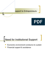 Institutional Support To Entrepreneurs