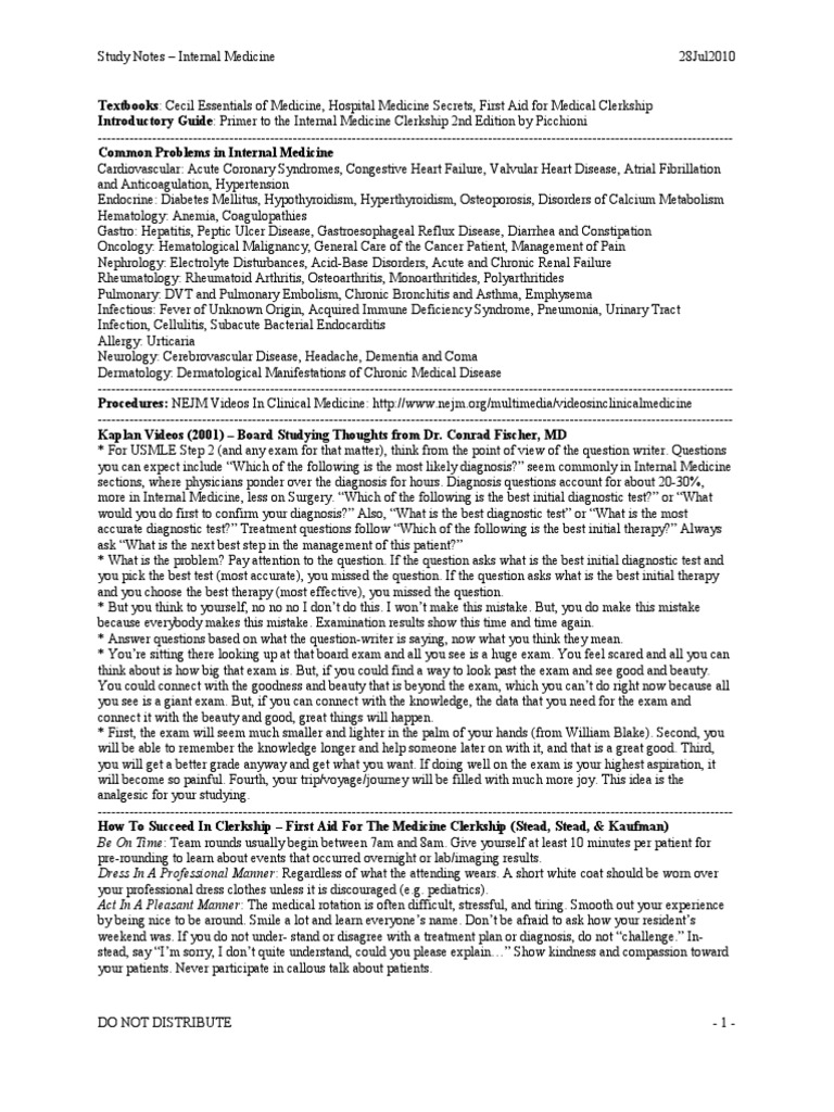 Internal Medicine Essentials For Clerkship Students Pdf Viewer