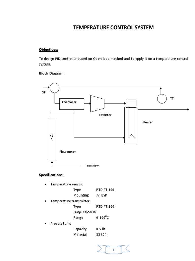 Temperature Control System PDF Control Theory Control System
