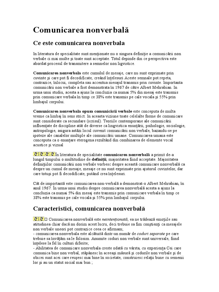 Comunicarea Non-Verbală | PDF
