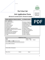 Job Application Form: The Urban Unit
