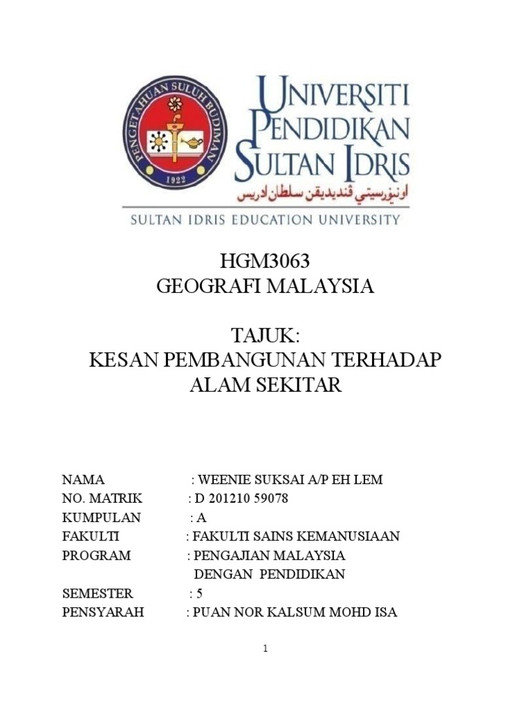 Impak Pembangunan Terhadap Alam Sekitar Pdf