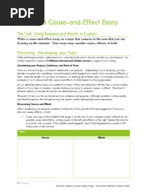 cause and effect writing assignment