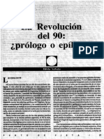 HILDA SÁBATO - La Revolución Del 90. Prólogo o Epílogo