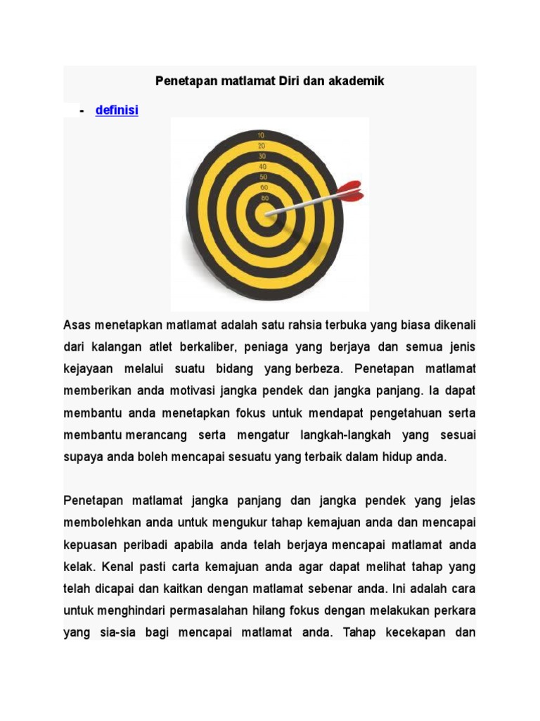 Penetapan Matlamat Diri Pdf