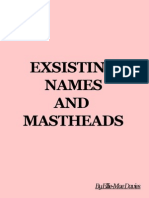 Exsisting Names and Mastheads