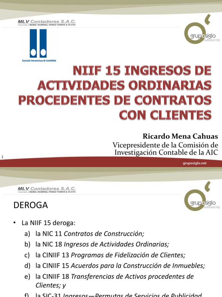 Aplicación de la NIIF 15 en Ingresos | PDF | normas internacionales de ...
