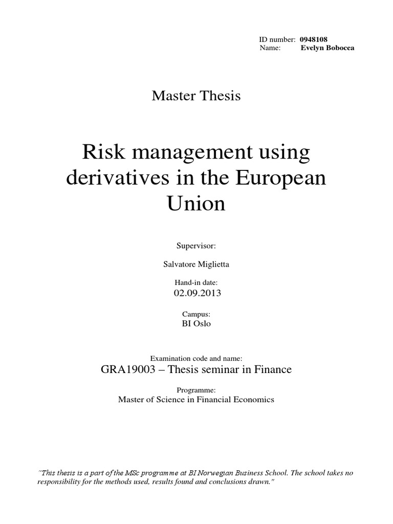 master thesis finance