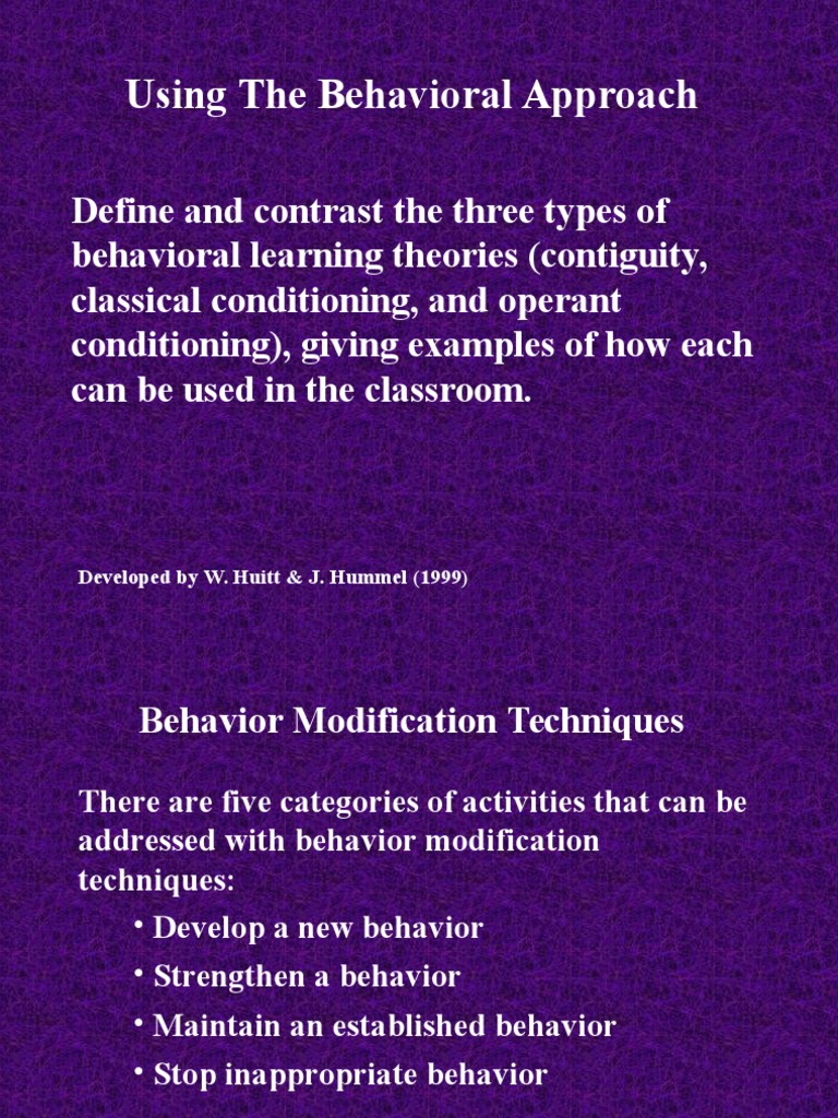 Using The Behavioral Approach | PDF