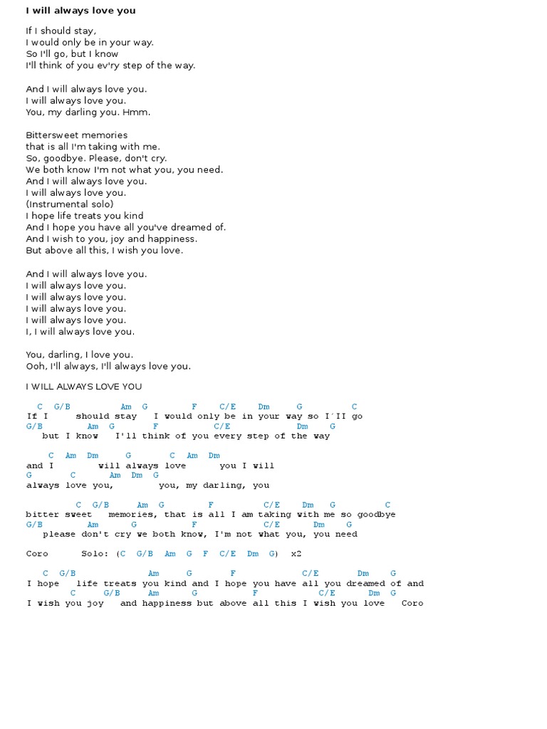 I Will Always Love You | PDF