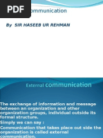 External Communication: by Sir Haseeb Ur Rehman