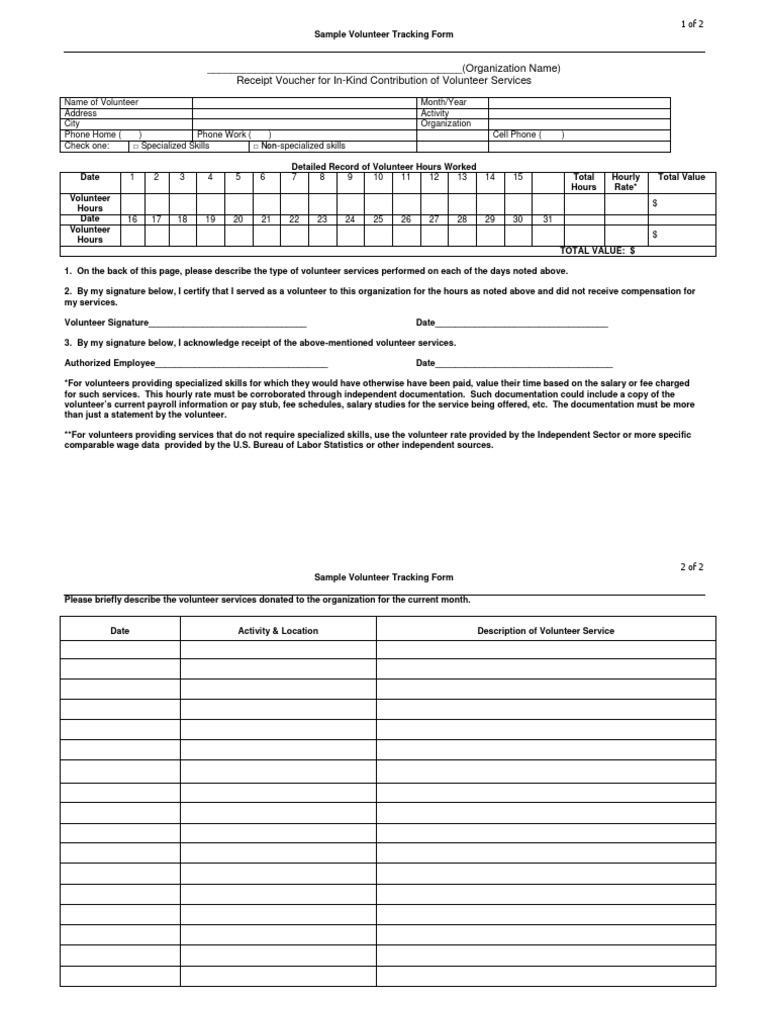 Vol Tracking Form Blank | PDF