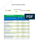 Training Courses Schedle