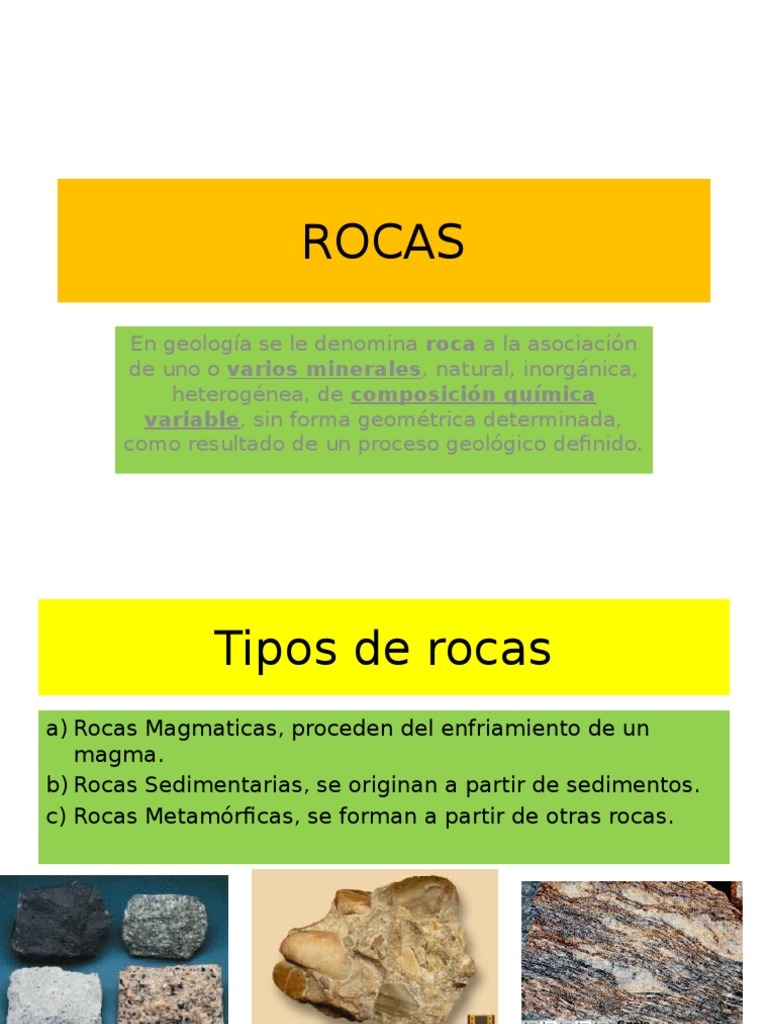 Tipos y características de las rocas | PDF | Roca (geología) | Roca ígnea