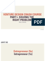 Venture Design Crash Course Solving the Right Problem