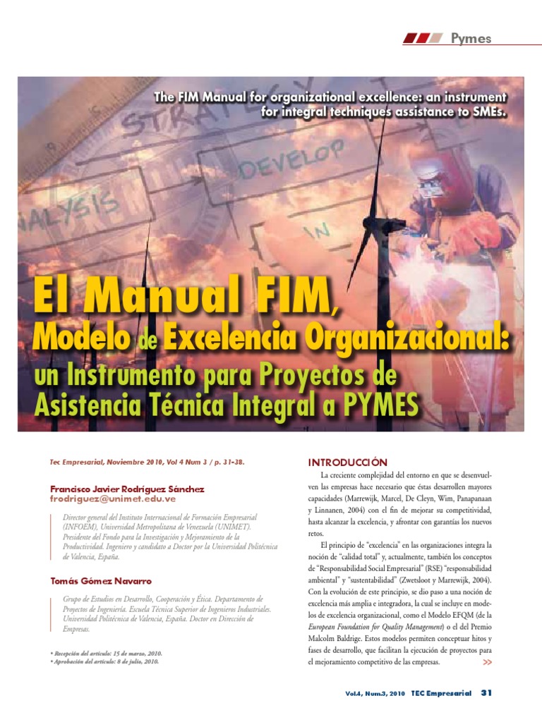 Manual FIM: Excelencia para PYMES | PDF | Pequeñas y medianas empresas ...