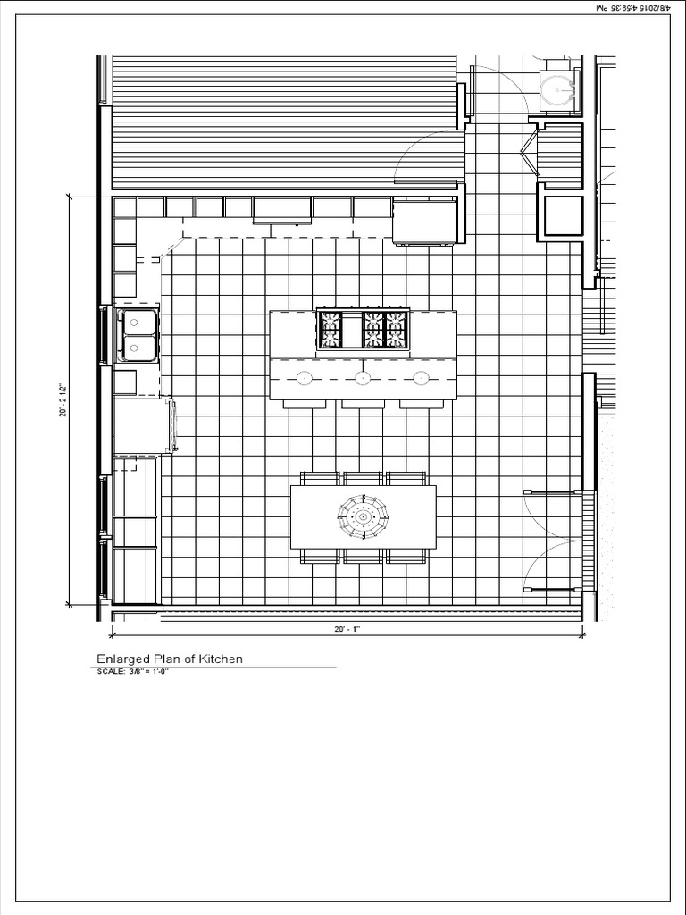 Enlarged Kitchen Plan 20' x 2.5' | PDF