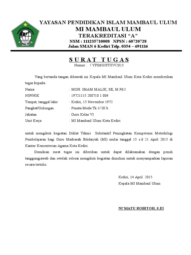 Surat Tugas Diklat Kantor Cabang Utama Bogor Periode April sd Mei 2014 Disusun Oleh.