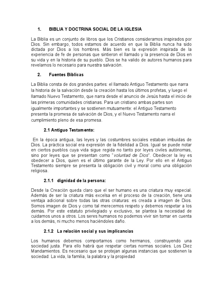 Doctrina Social de La Iglesia | PDF | Biblia | Amor