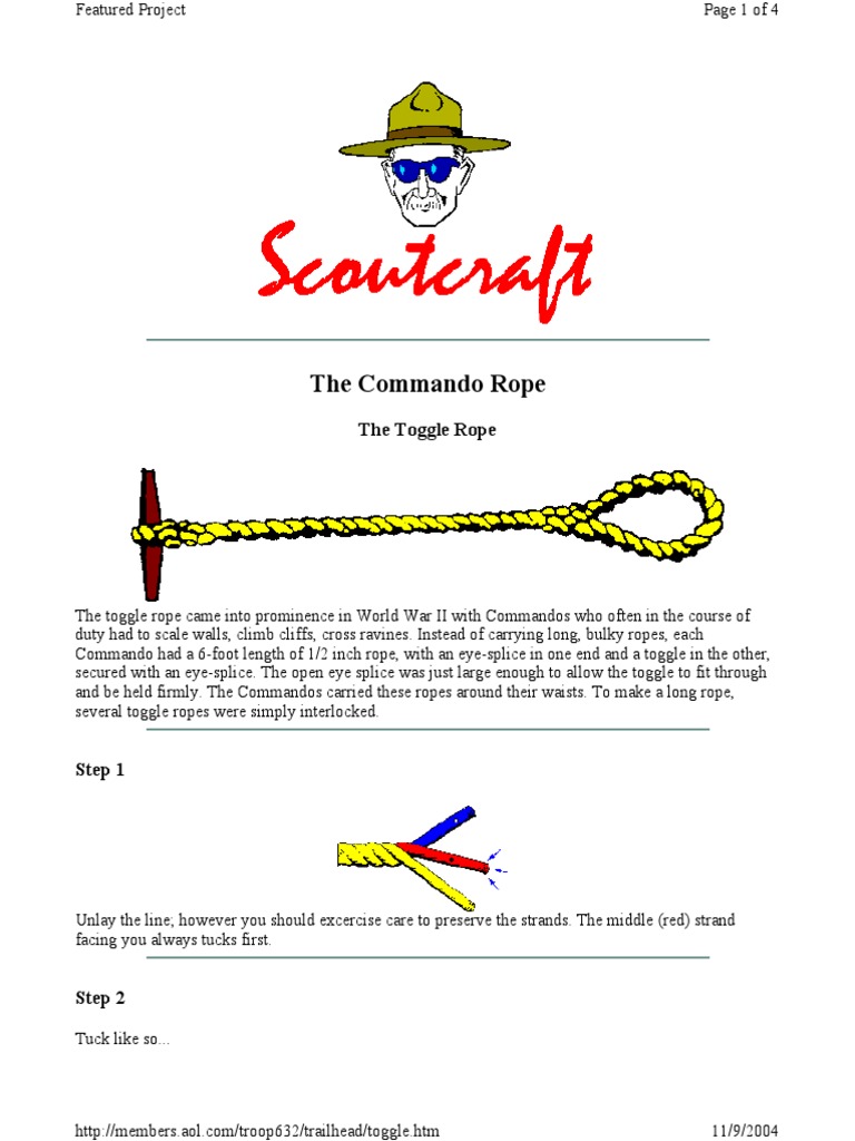 Commando Toggle Rope Techniques | PDF | Rope | Boy Scouts Of America