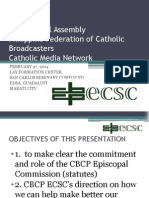 Presentation of The Ecscmm Plan 2014-15 Radio Broadcast
