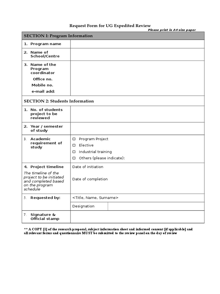 UG Expedited Review Request Form | PDF