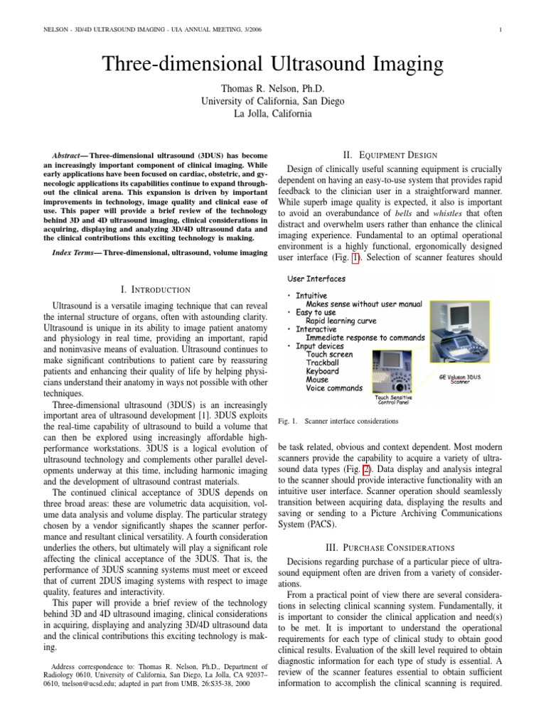 3D Ultrasonic Imaging | PDF