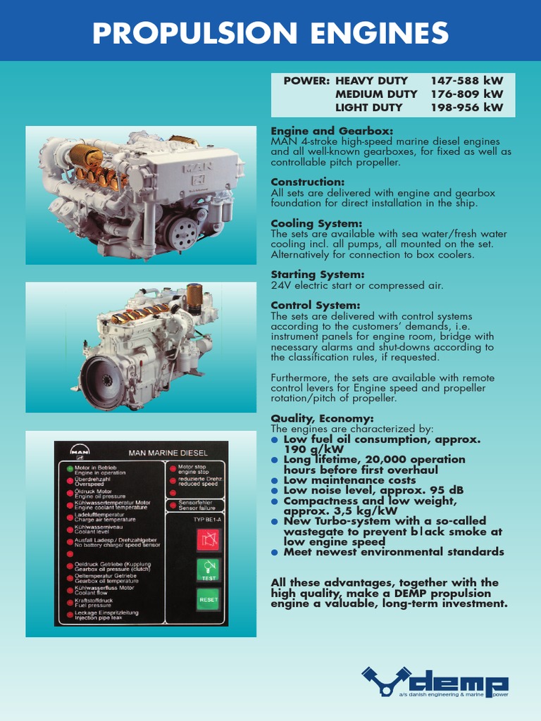 DEMP Marine Diesel Engine Overview | PDF | Marine Propulsion | Engines