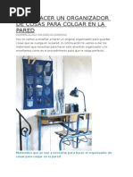 Como Hacer Un Organizador de Cosas Para Colgar en La Pared